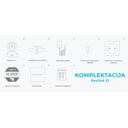WiFi vaizdo kamera, 3 MP, IR 10 m, su judesio davikliu, mikrofonu E1