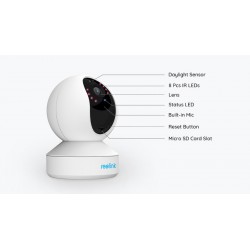WiFi vaizdo kamera, 3 MP, IR 10 m, su judesio davikliu, mikrofonu E1