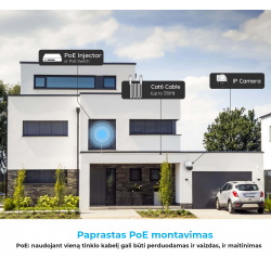 PTZ kamera, PoE, 8MP, 5xZOOM, 60m IR/LED, auto-sekimas, IP66, RLC-823A