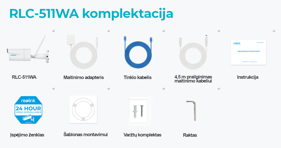 RLC-511WA komplektacija