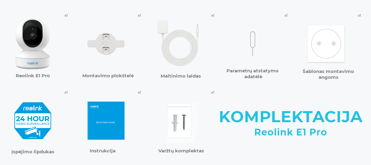 Reolink E1 Pro komplektacija