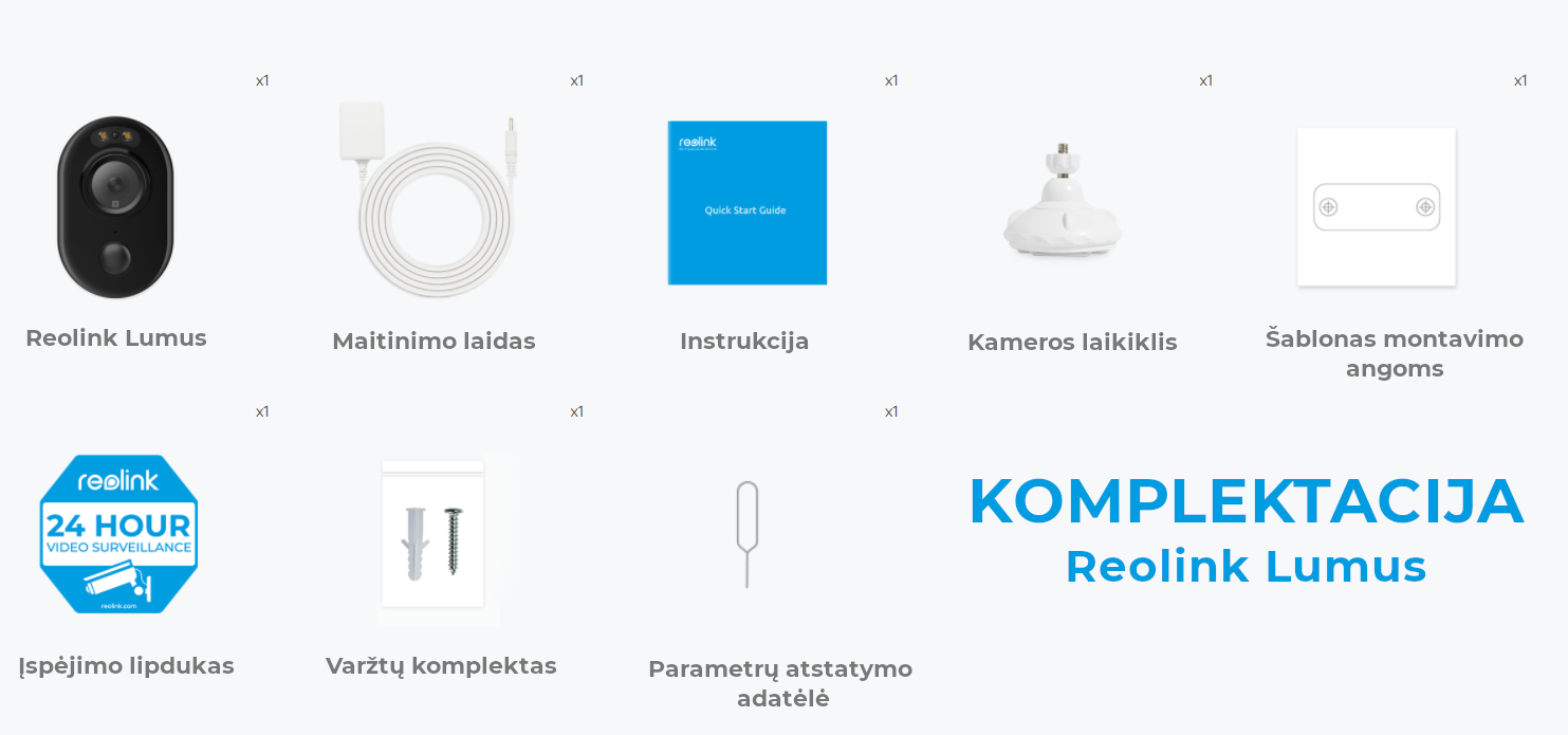 Reolink Lumus komplektacija